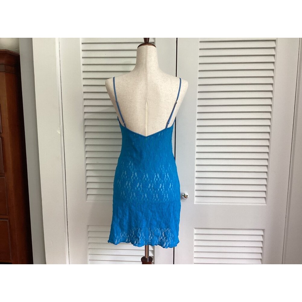August Moon Intimates Lace Slip Dress Babydoll blue Size M Y2K fairy - Picture 2 of 15